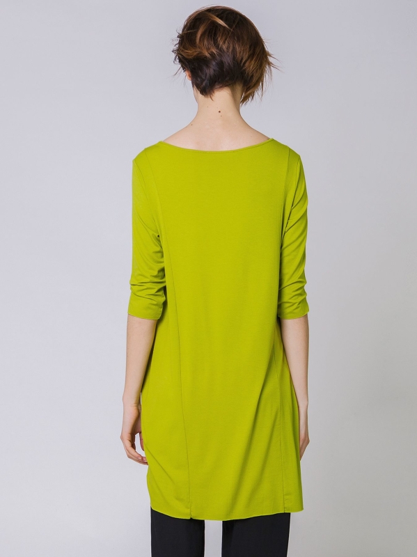 T-shirt a ovetto con tagli incrociati