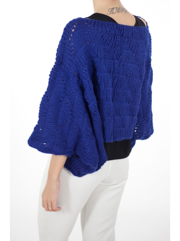 Maxi maglia scatoletta a poncho
