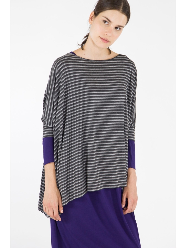 T-shirt poncho a righe