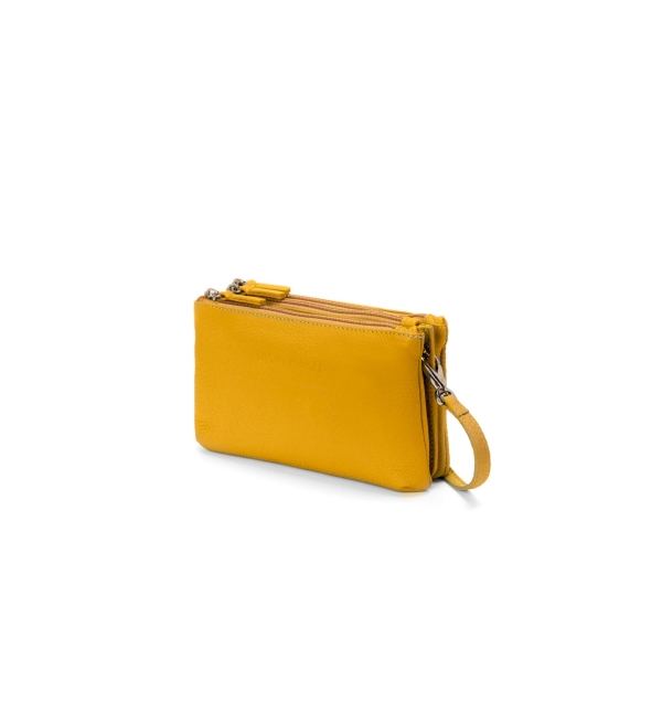 Borsa in pelle con tre zip