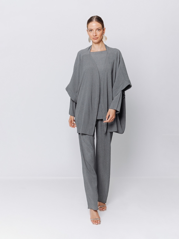 Cardigan in tessuto goffrato