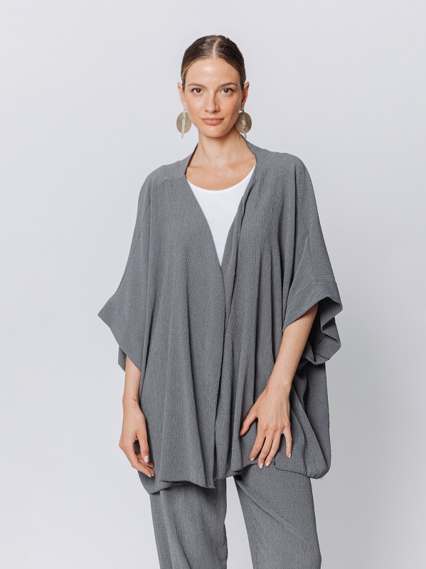 Cardigan in tessuto goffrato