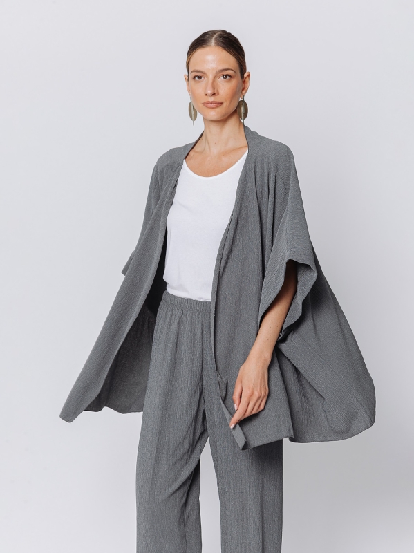 Cardigan in tessuto goffrato