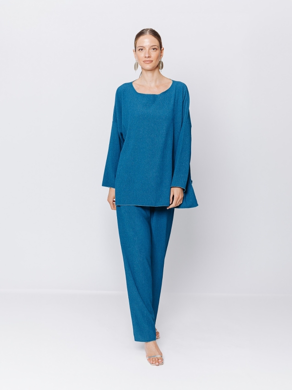 Maxi t-shirt in tessuto goffrato