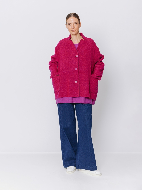 Pink boiled wool jacket shop