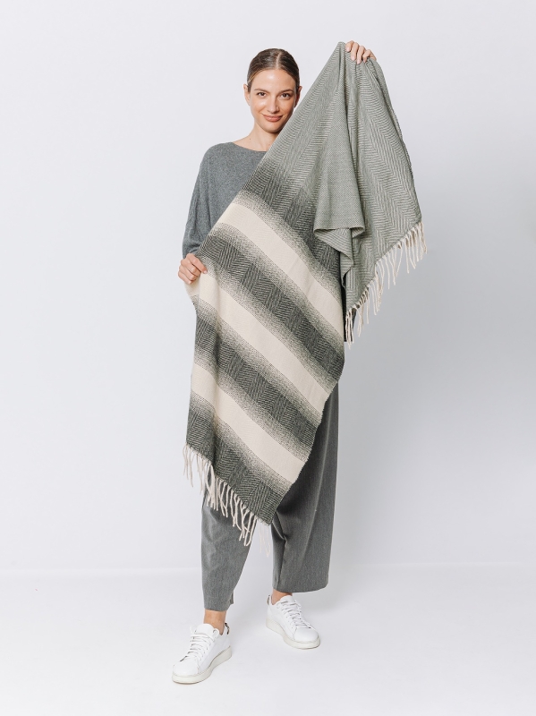 Striped Scarf with Fringes