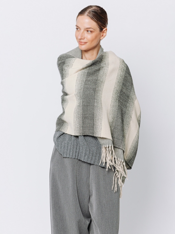 Striped Scarf with Fringes