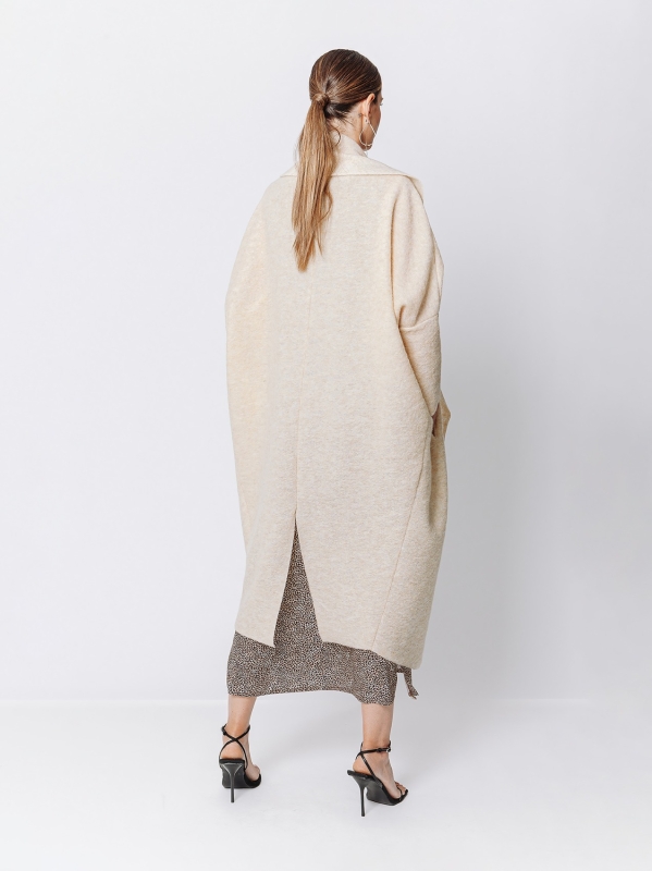 Boiled wool long cardigan hot sale