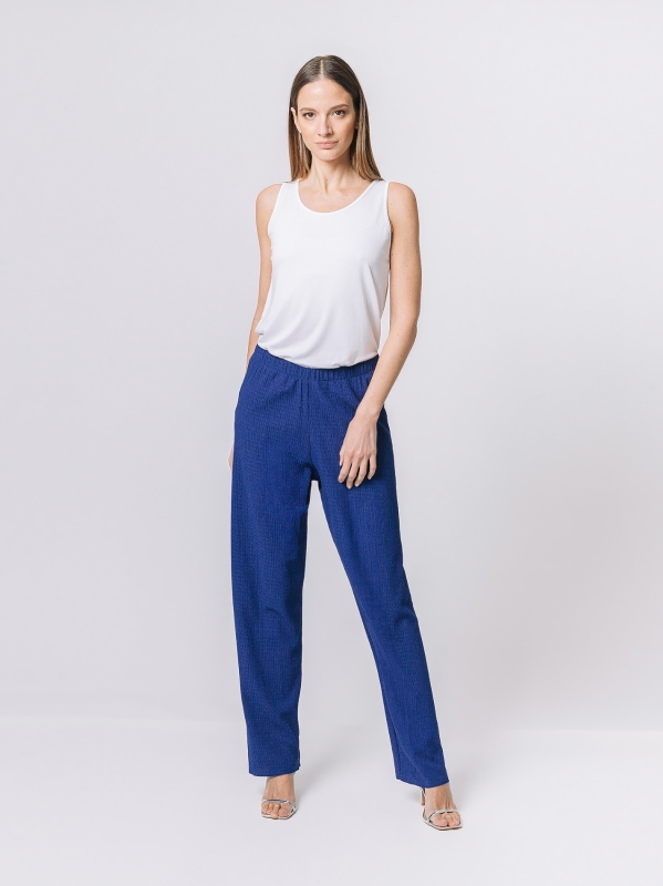 Embossed jersey trousers