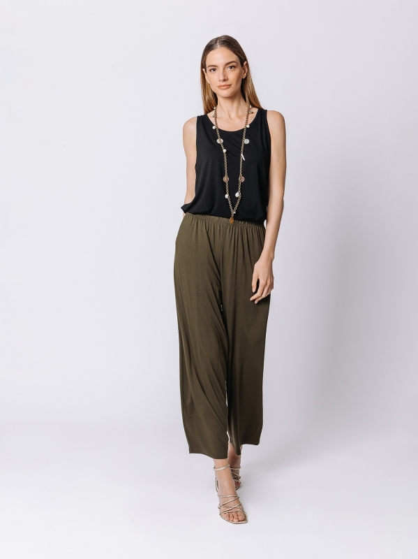 Pantalone cropped in jersey