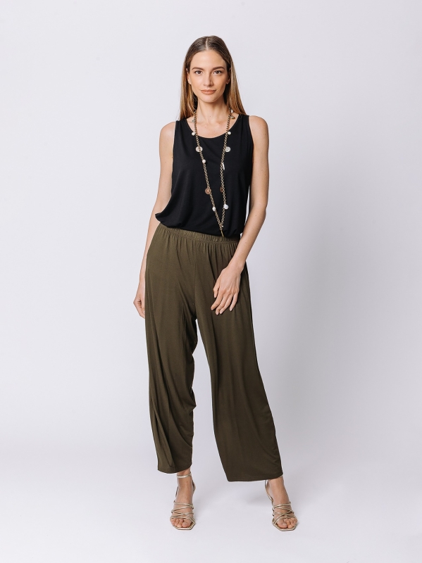 Pantalone cropped in jersey