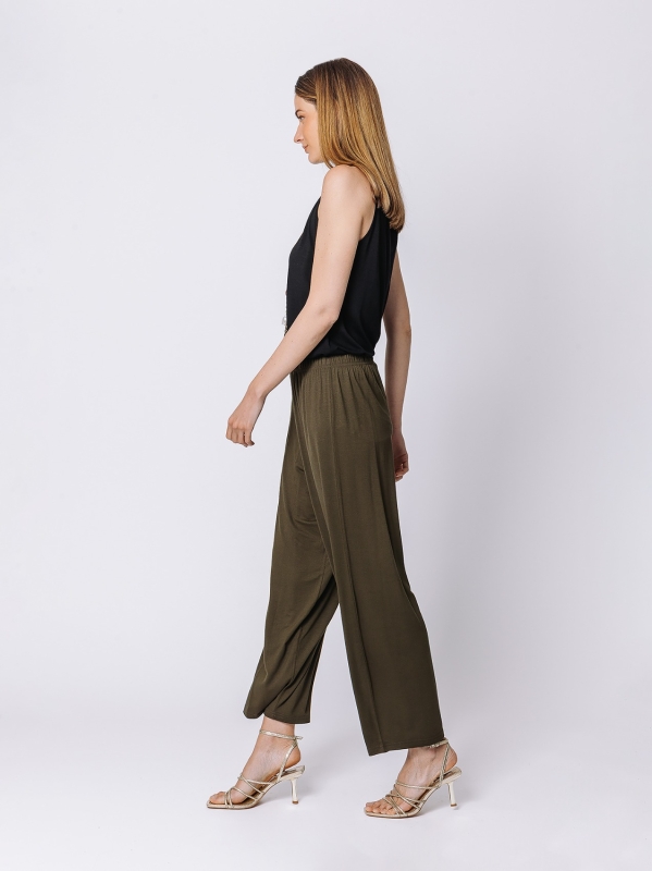 Pantalone cropped in jersey