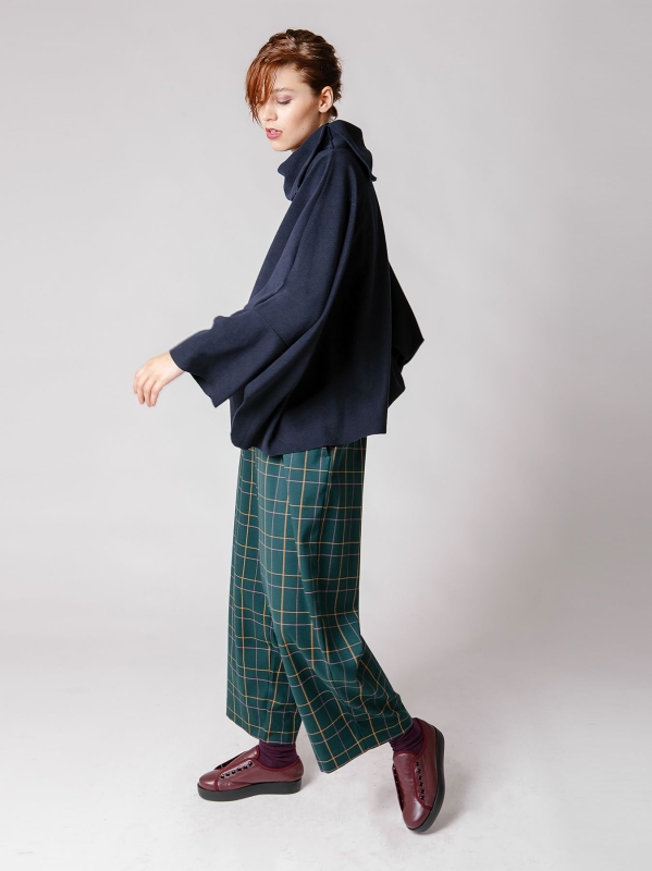Maxi poncho in pile-Unica