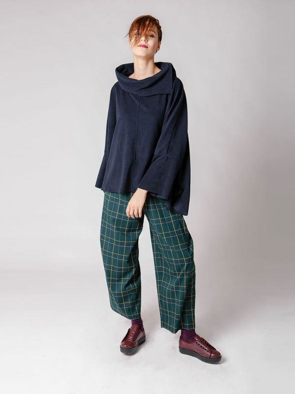 Maxi poncho in pile-Unica