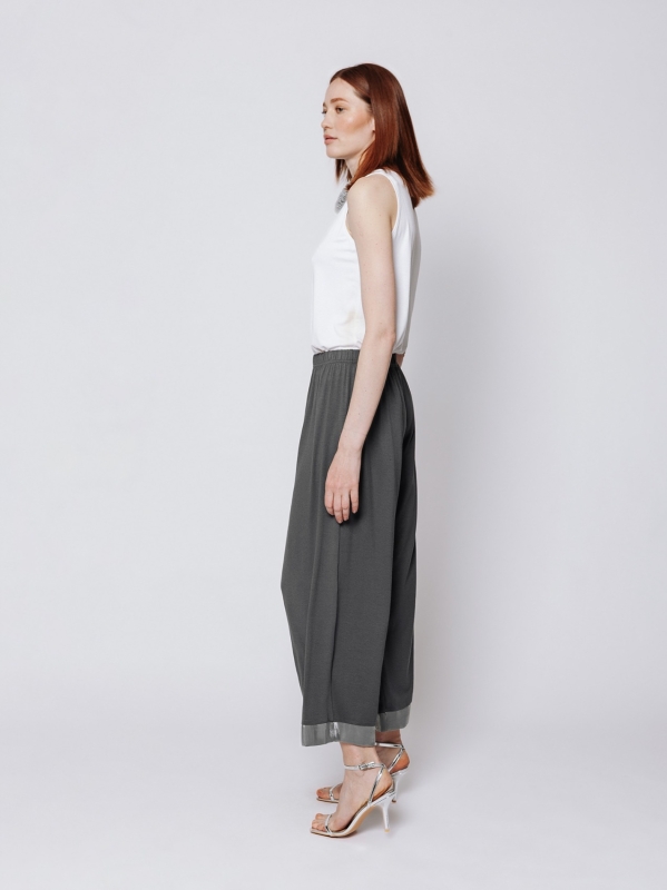 Pantaloni cropped con inserto IRIDESCENTE