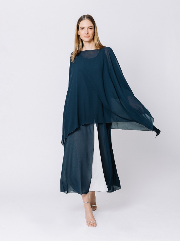 Poncho in chiffon