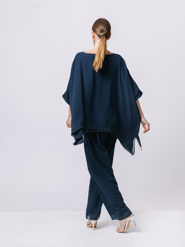 Blusa in doppio strato di chiffon