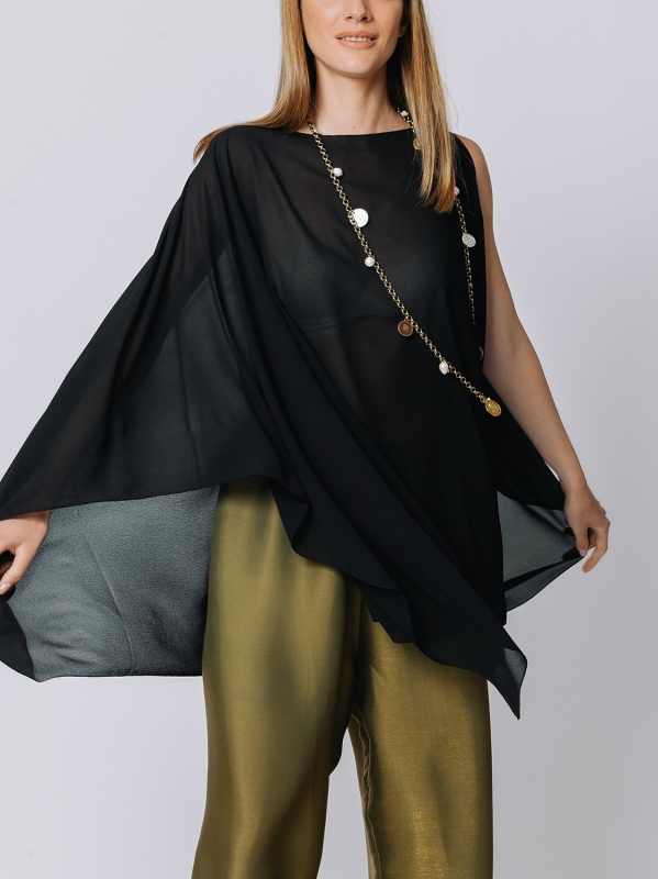 Poncho in chiffon
