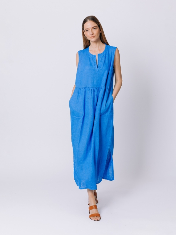 Ärmelloses Leinenkleid