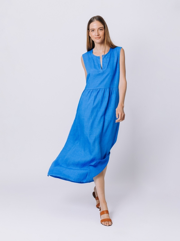 Ärmelloses Leinenkleid