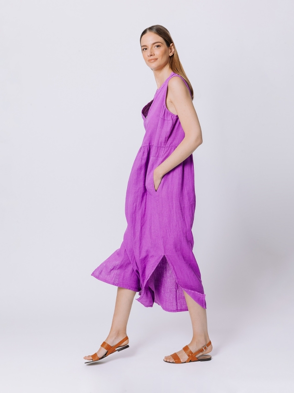 Ärmelloses Leinenkleid