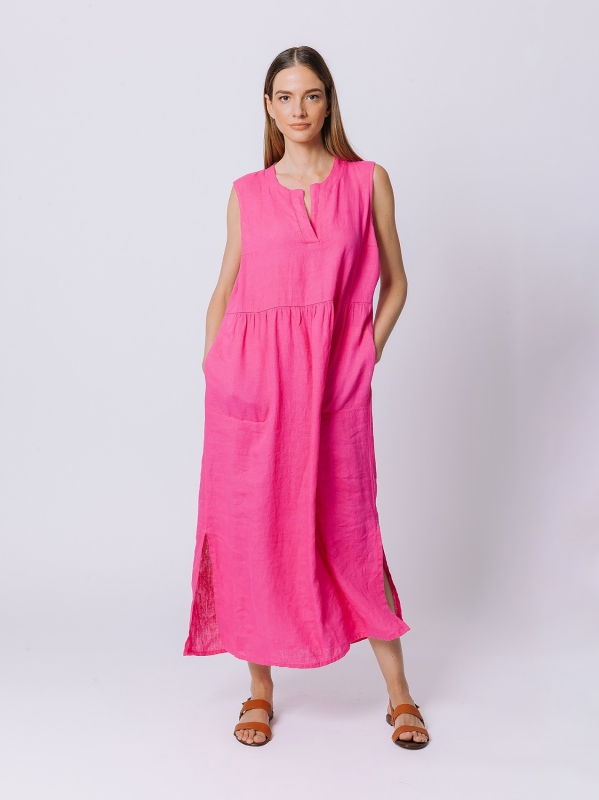 Ärmelloses Leinenkleid