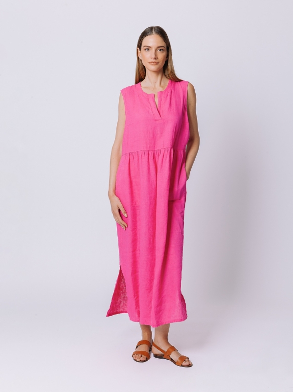Ärmelloses Leinenkleid