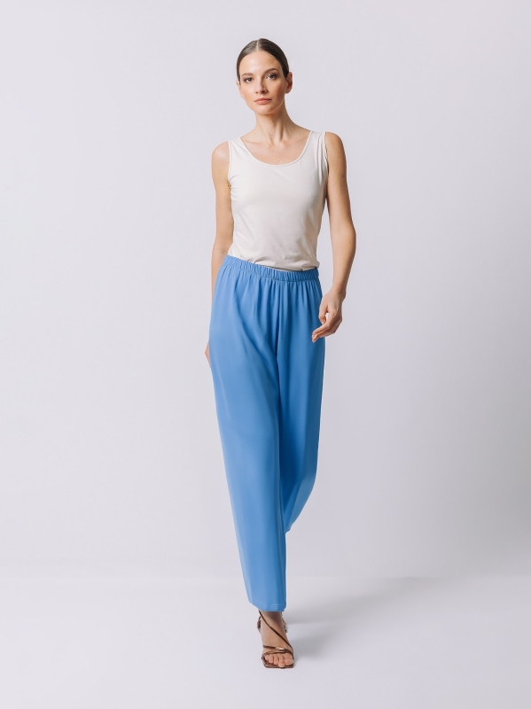 Double chiffon loose trousers