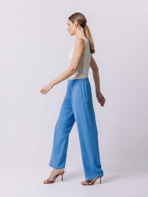 Double chiffon loose trousers