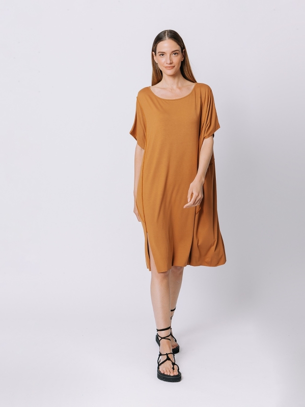 Exposed seams maxi dress