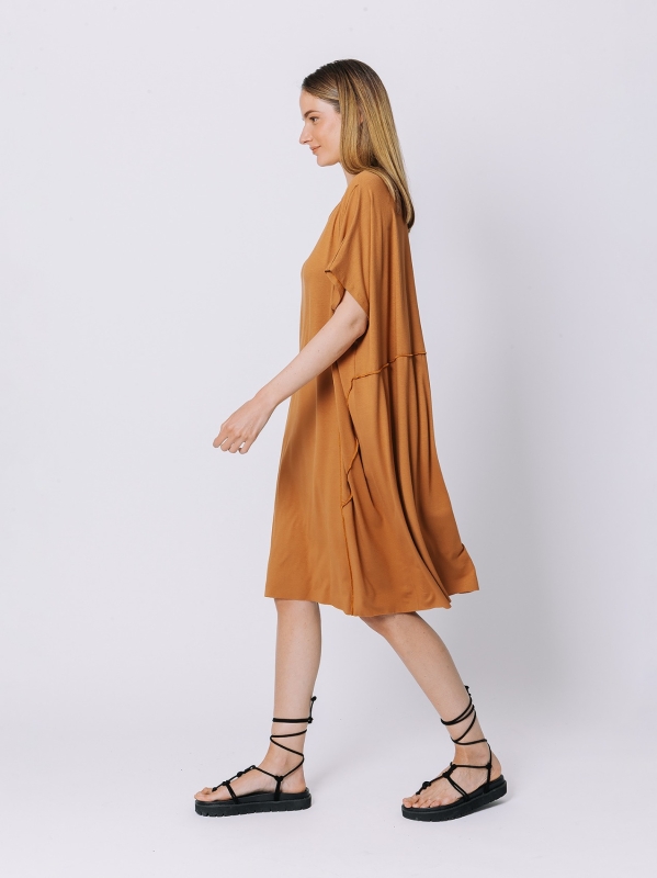 Exposed seams maxi dress
