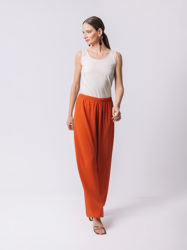 Double chiffon loose trousers