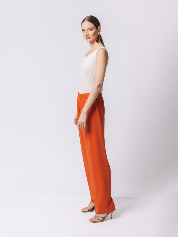 Double chiffon loose trousers