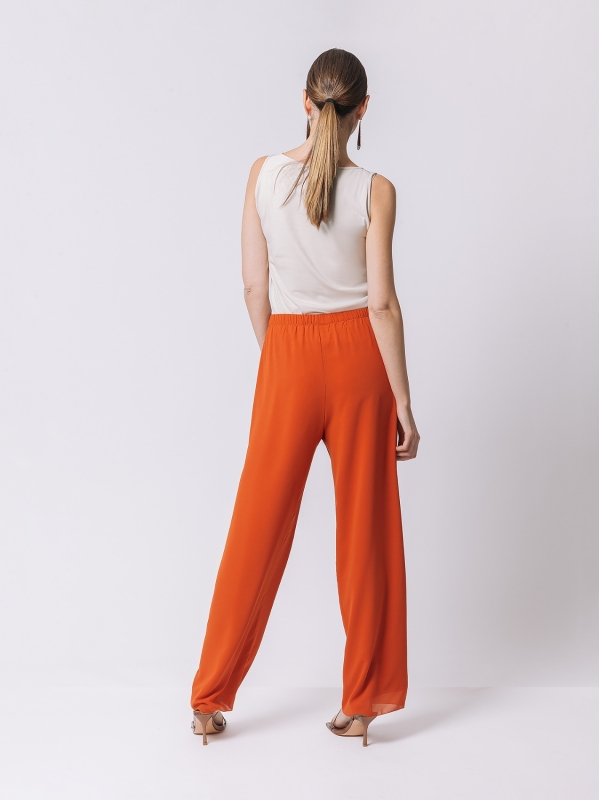 Double chiffon loose trousers