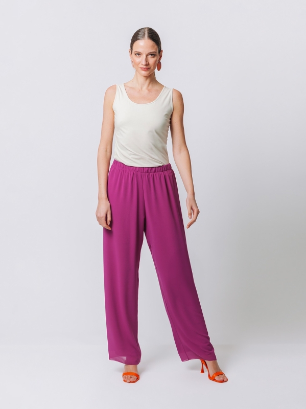 Double chiffon loose trousers