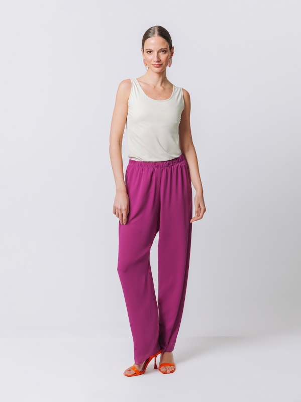 Double chiffon loose trousers