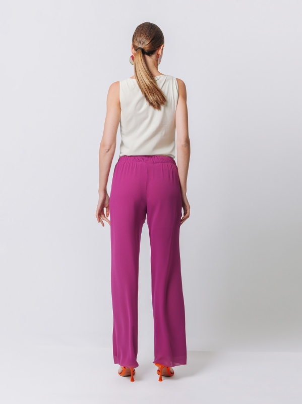 Double chiffon loose trousers