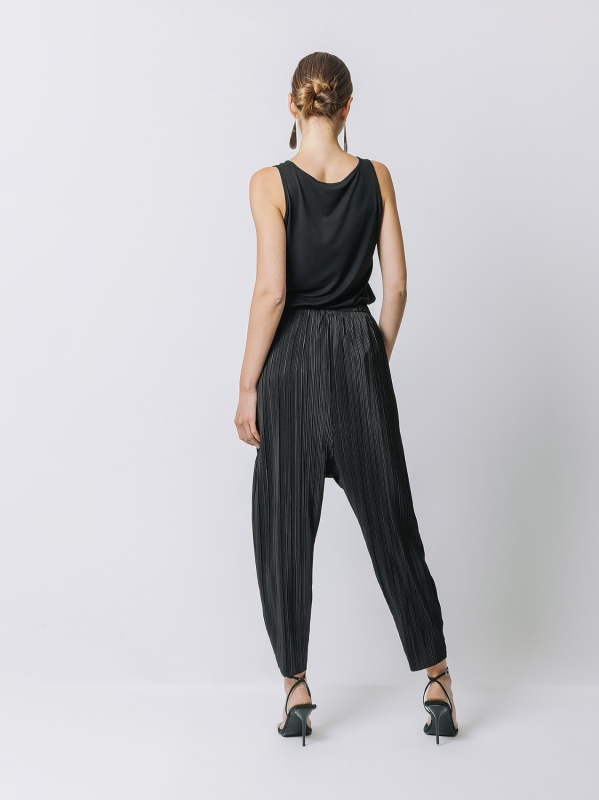 Pantalone anfora in plissè