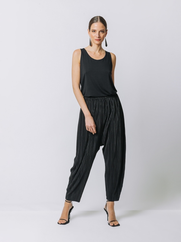 Pantalone anfora in plissè