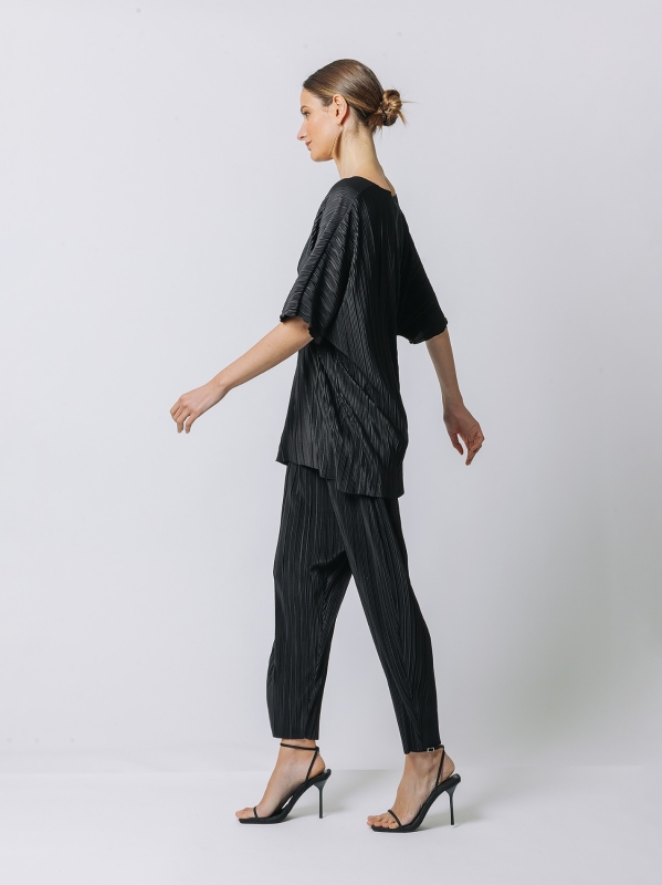 Maxi boxy pleated t-shirt