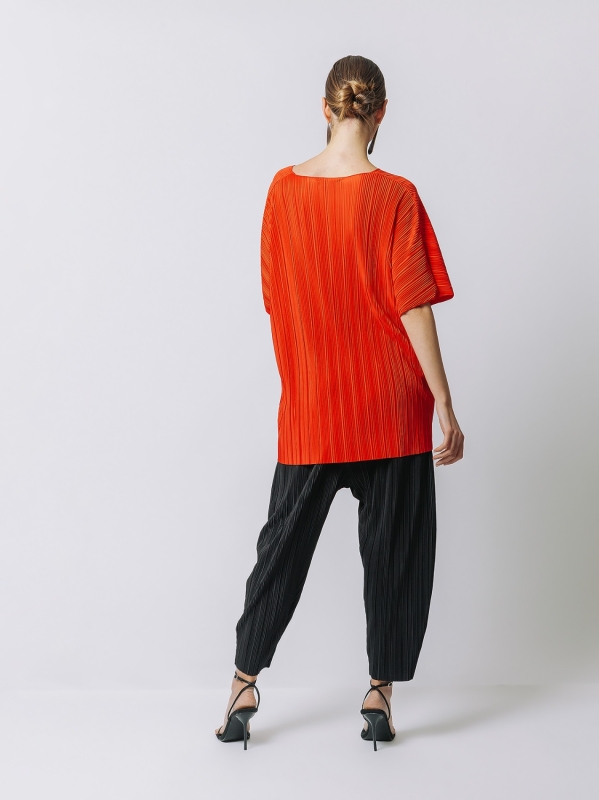 Maxi boxy pleated t-shirt