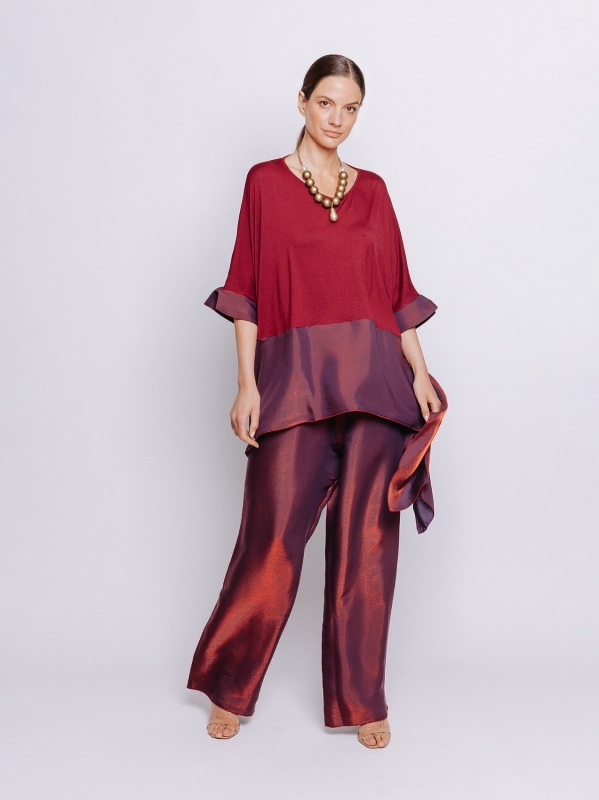 Bimaterial over size t-shirt