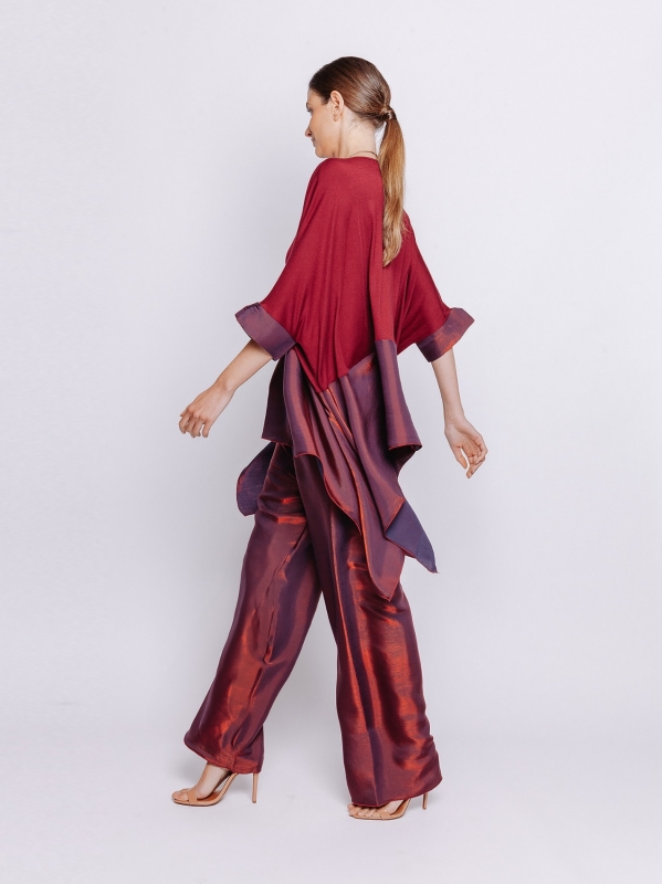 Bimaterial over size t-shirt