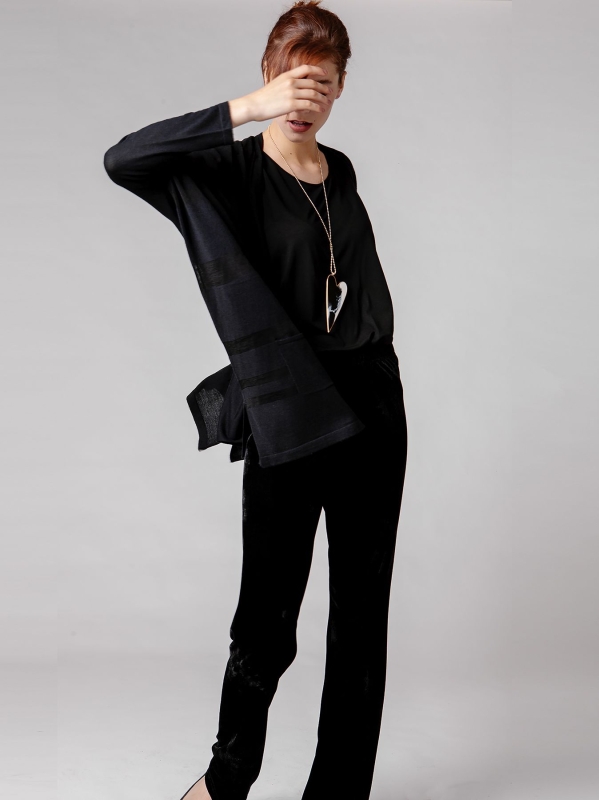 Maxi cardigan rigato