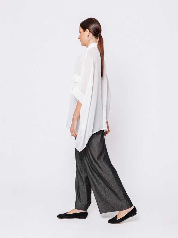 Oversized shirt in viscose crepon