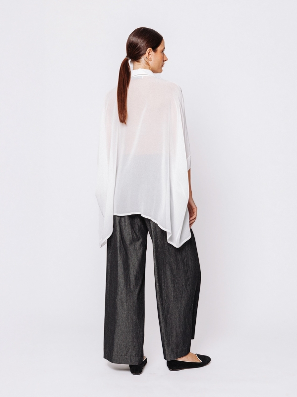 Oversized shirt in viscose crepon