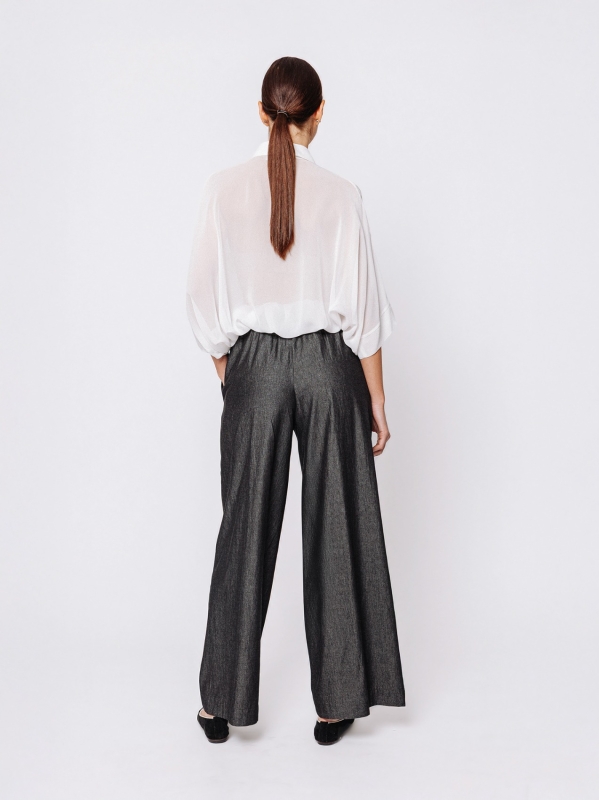 Oversized shirt in viscose crepon