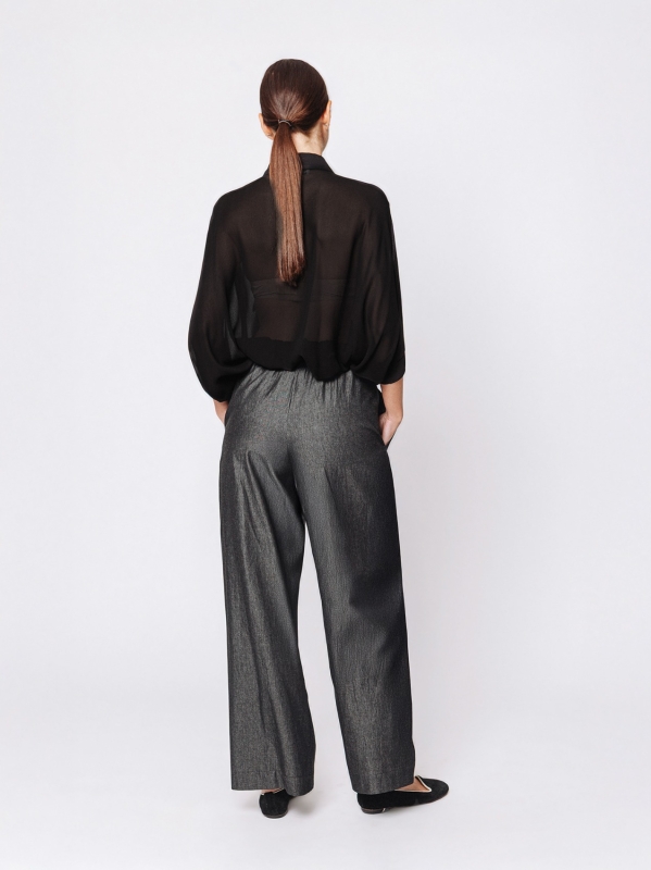 Oversized shirt in viscose crepon