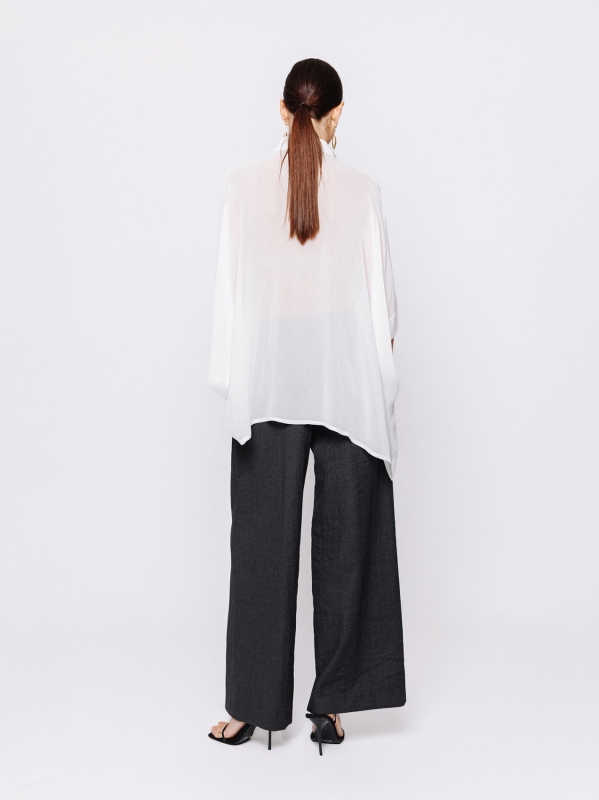 Oversized shirt in viscose crepon