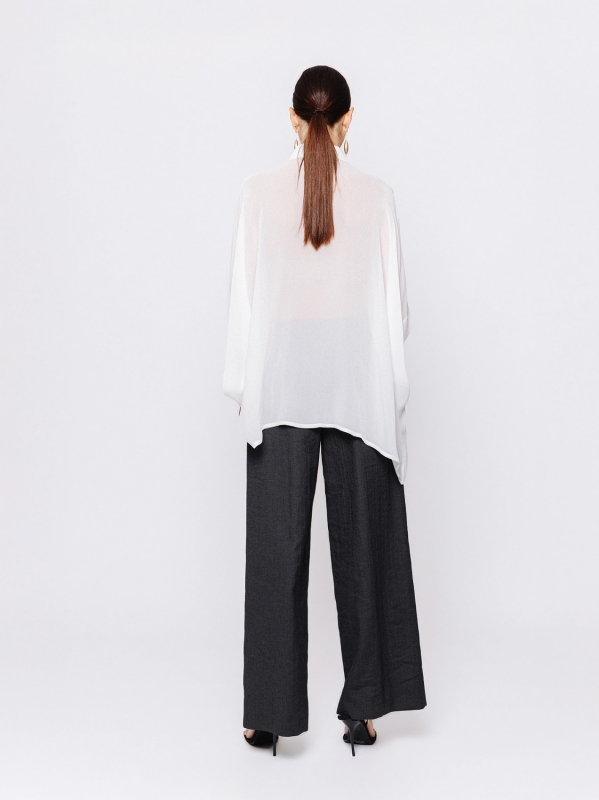 Oversized shirt in viscose crepon